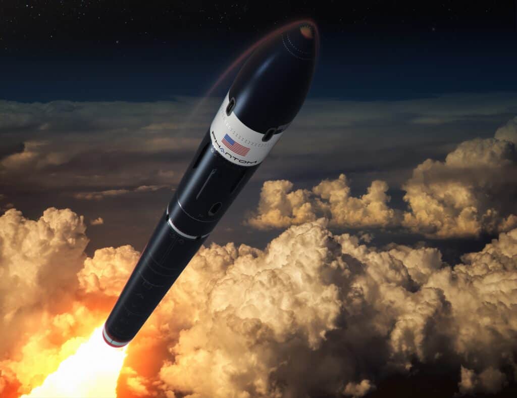 تصور فني لصاروخ دايتونا محلقاً إلى الفضاء