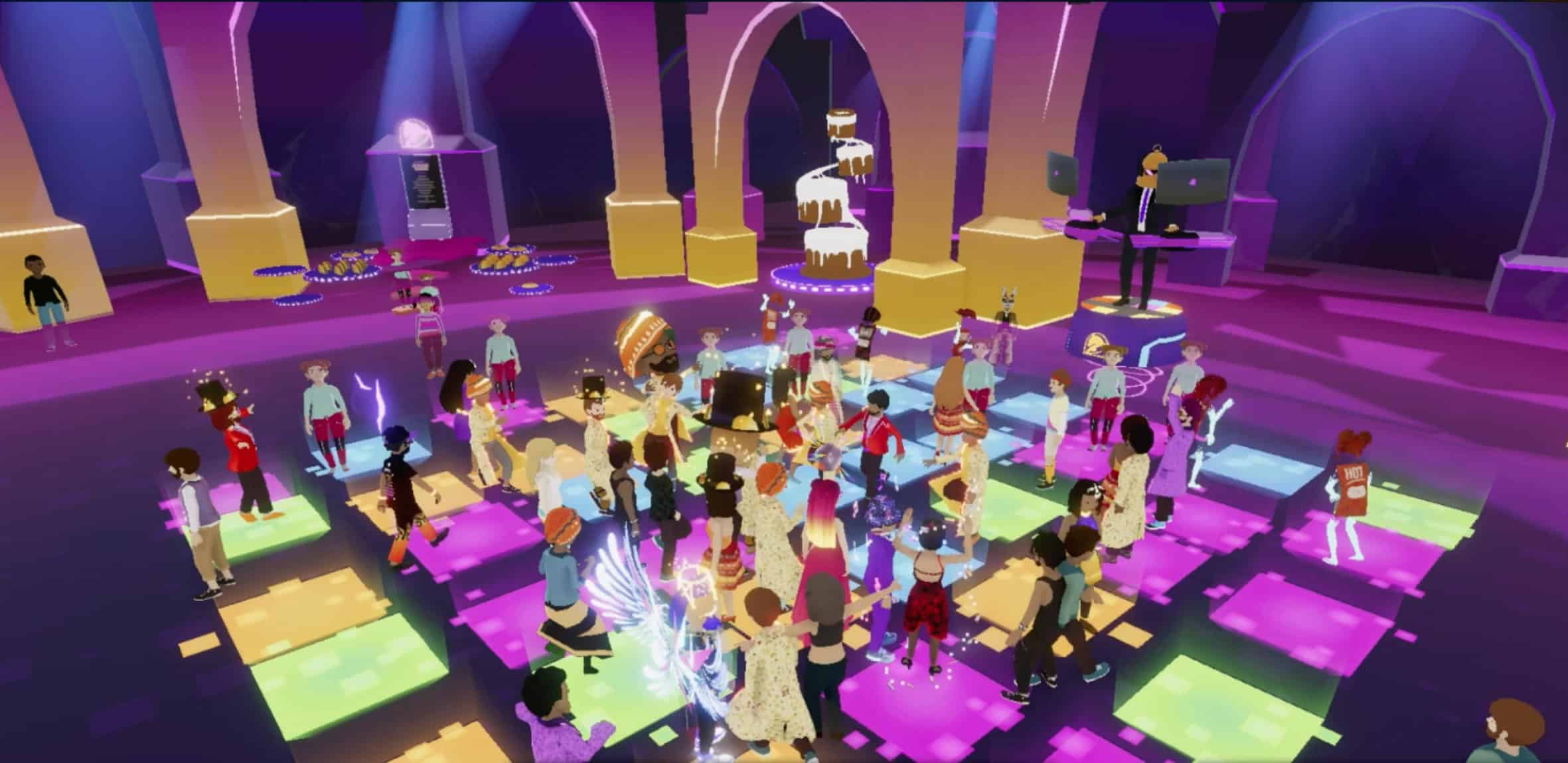 ساحة الرقص في حفل استقبال زفاف في الميتافيرس
